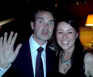 Amanda photographed with Jimmy Carr